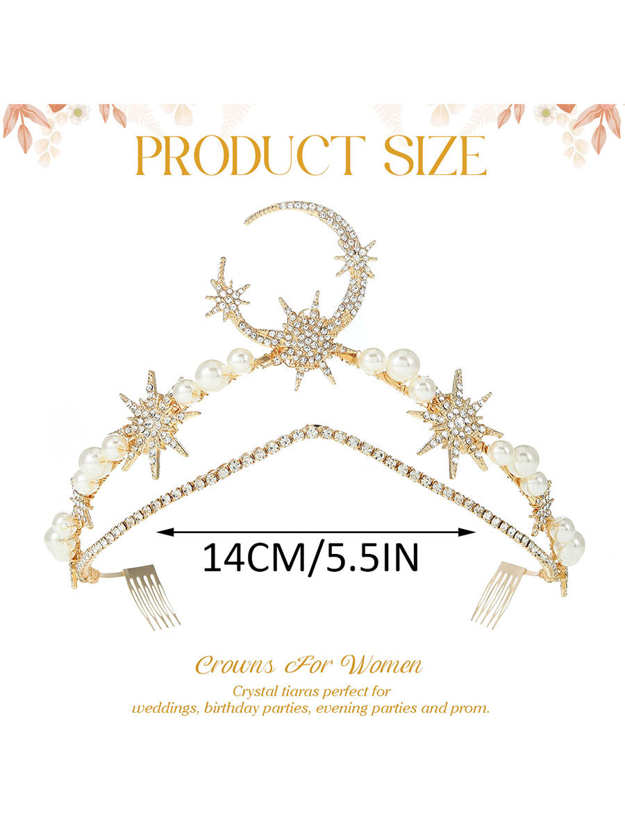 Golden Celestial Pearl Tiara