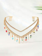 Multicolor Beaded Fringe Tiara