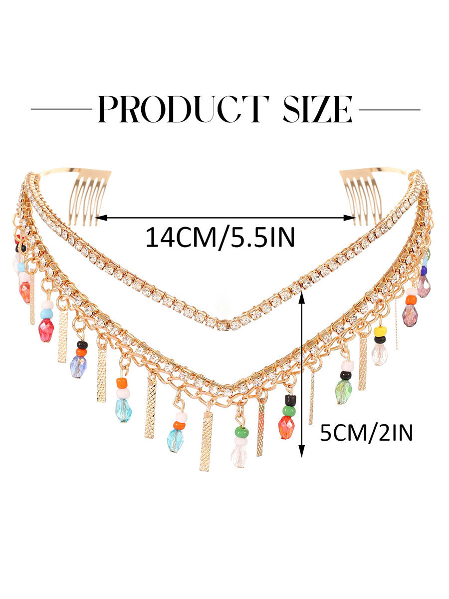 Dazzling Beaded Rhinestone Headdress