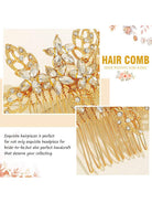 Elegant Golden Crystal Flower Comb