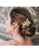 Floral and Leaf Gold Hair Accessory