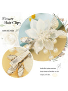 Silver Crystal Flower Hair Accessory Set