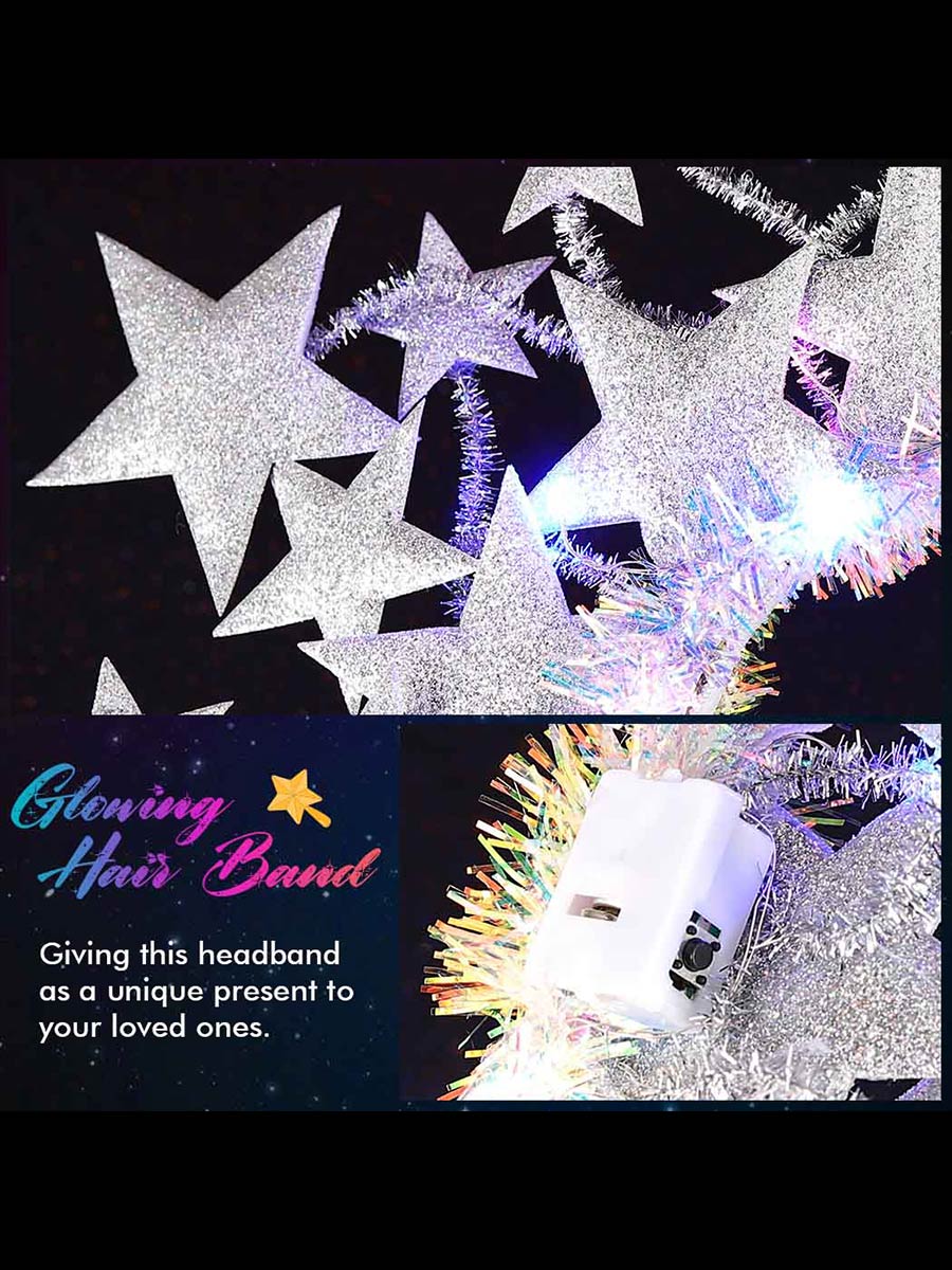 Festive Star LED Light-Up Headband