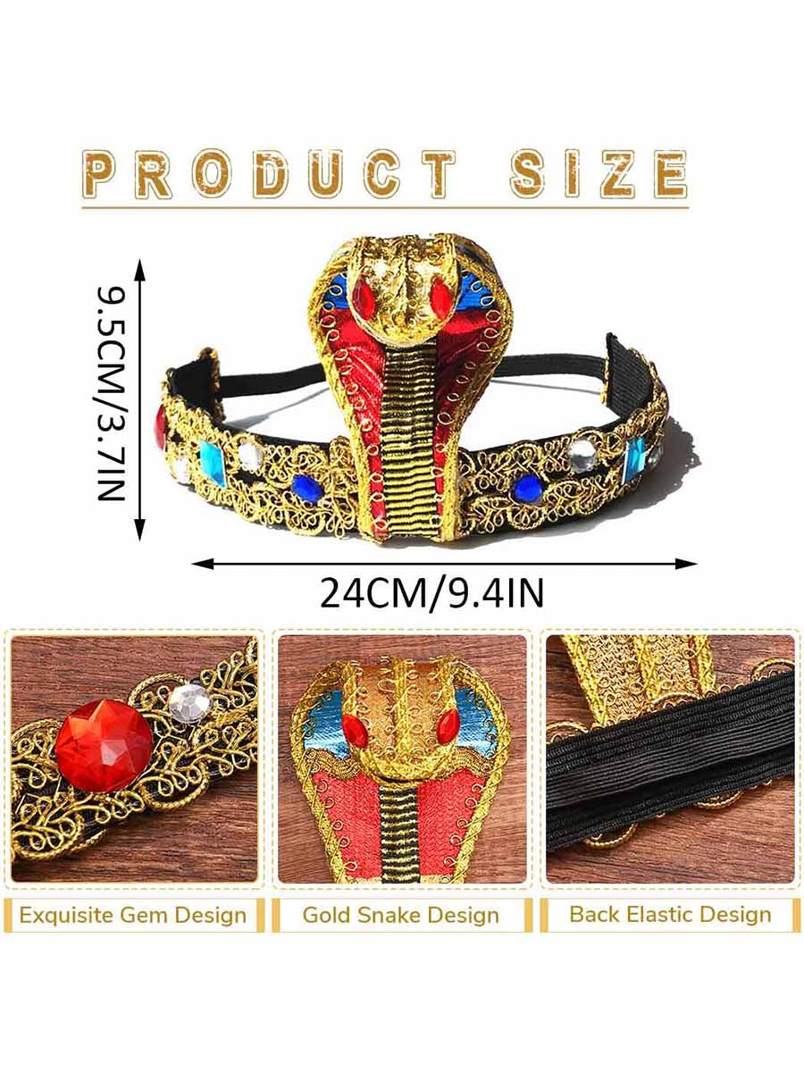 Egyptian Themed Golden Snake Headband