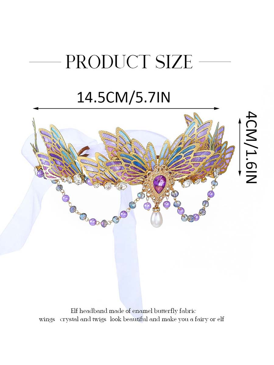 Royal Purple Butterfly Enamel Headpiece