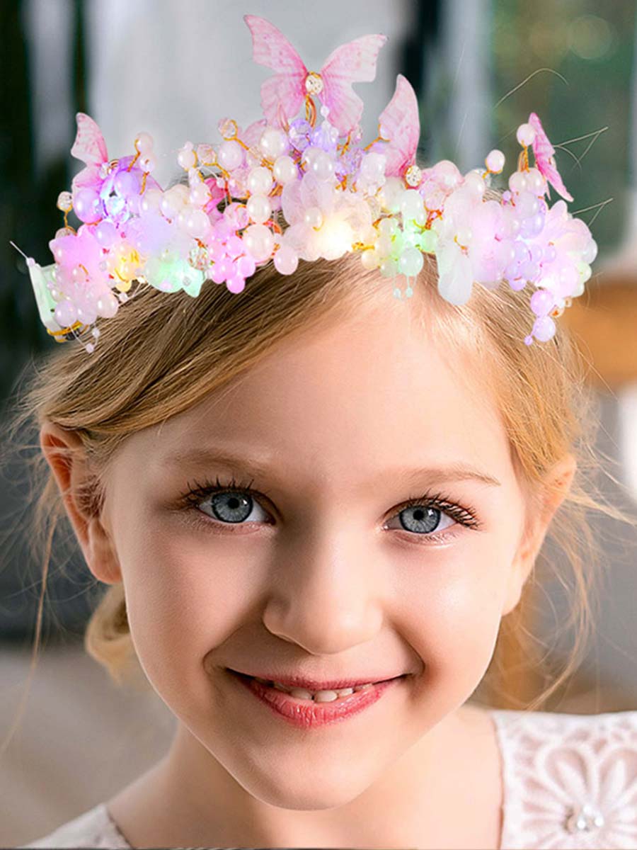 Glow-in-the-Dark Pearl and Flower Crown