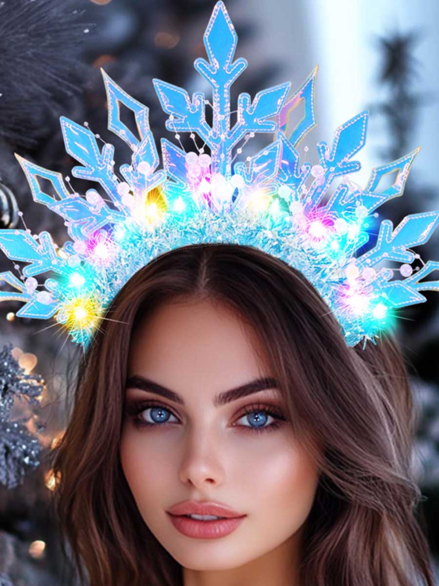 Glowing Beaded Snowflake Hairband