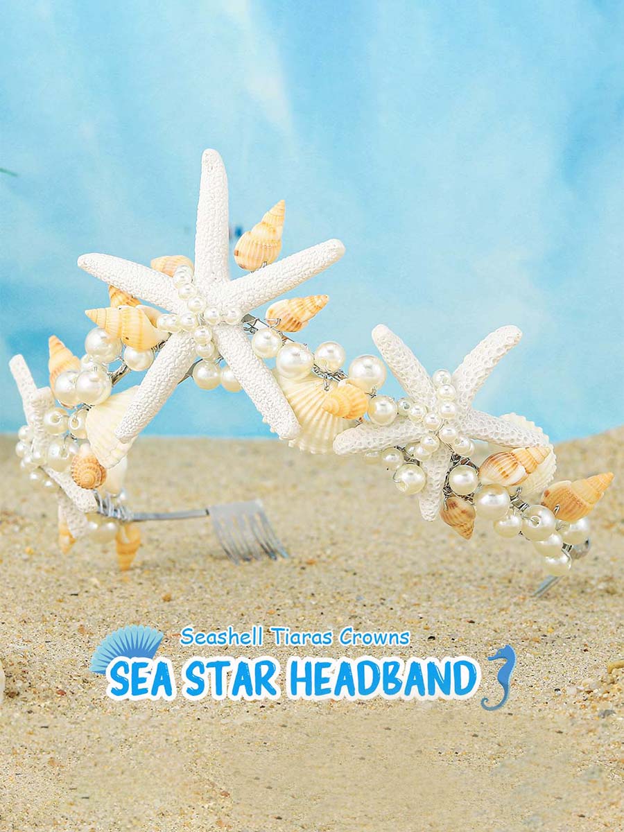 Sea-Inspired Starfish and Pearl Headband