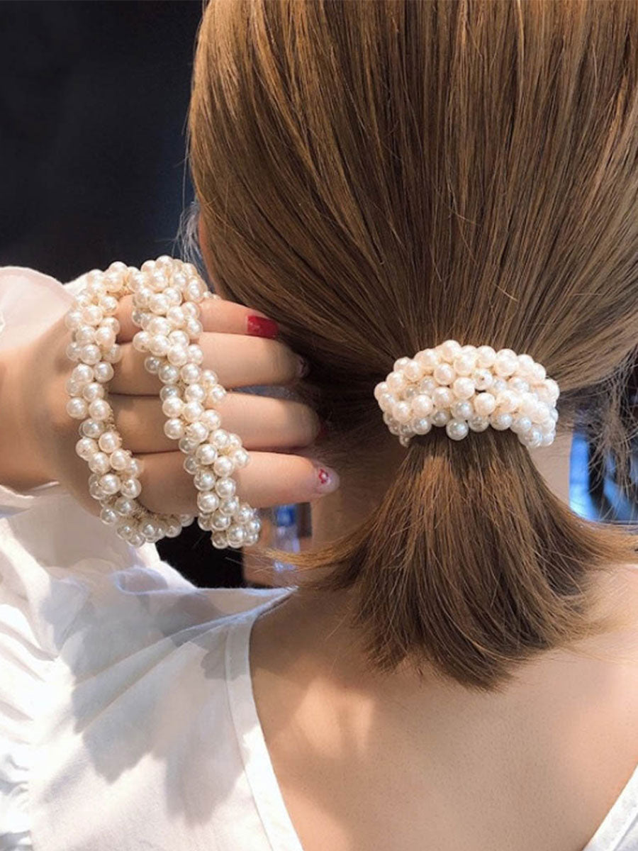 Pearl-Embellished Hair Bands (3-Pack)