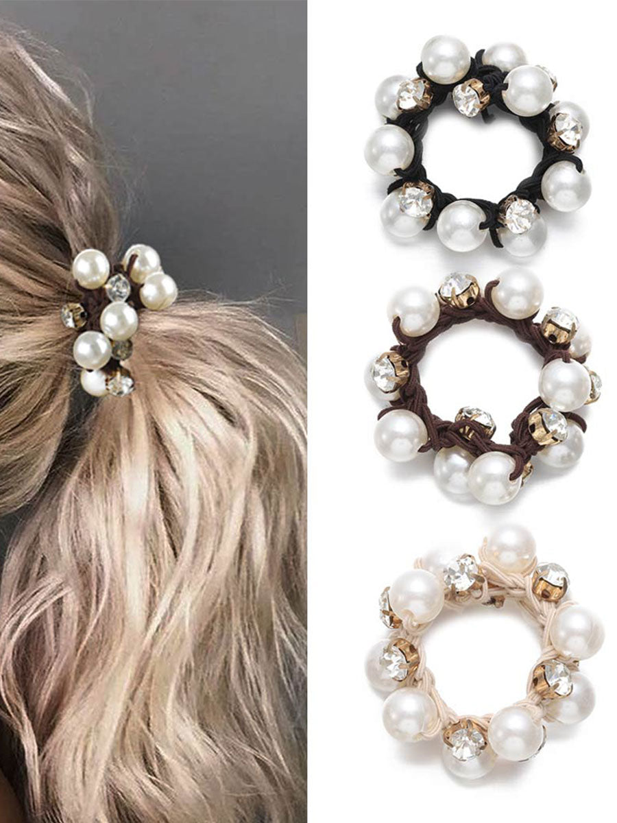 Set of 3 Crystal Pearl Hair Bands