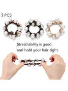 3-in-1 Elegant Pearl Crystal Hair Scrunchies