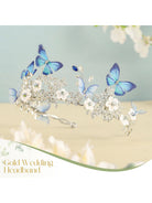 Royal Blue Butterfly Bridal Crown