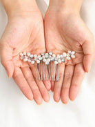 Silver-Plated Rhinestone and Pearl Hair Adornment