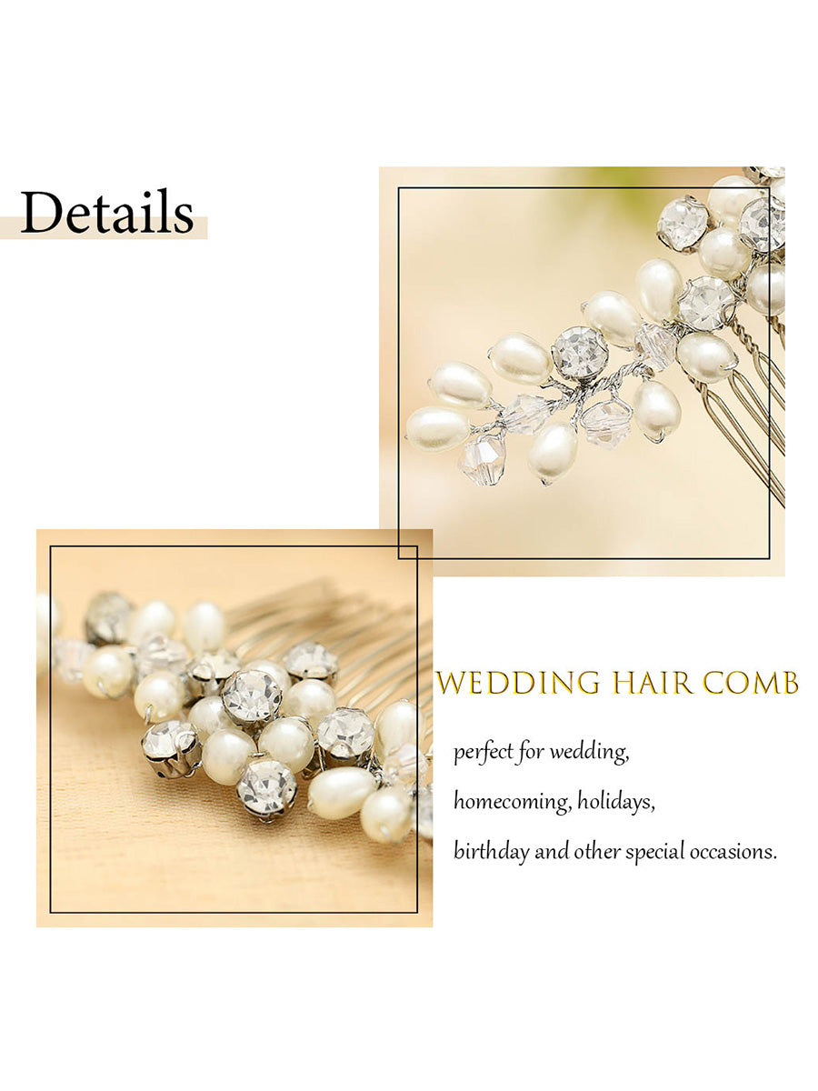 Classic Bridal Comb with Pearls and Sparkling Stones