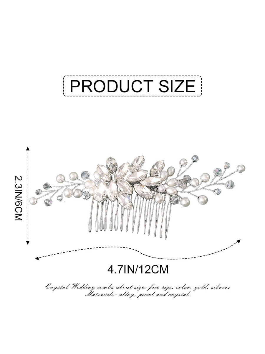 Sparkling Crystal and Pearl Formal Hair Comb