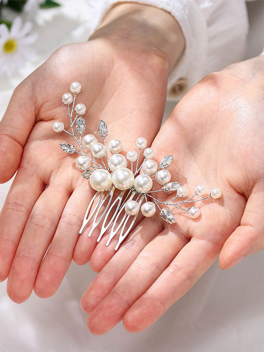 Dazzling Pearl-Encrusted Side Hair Clip