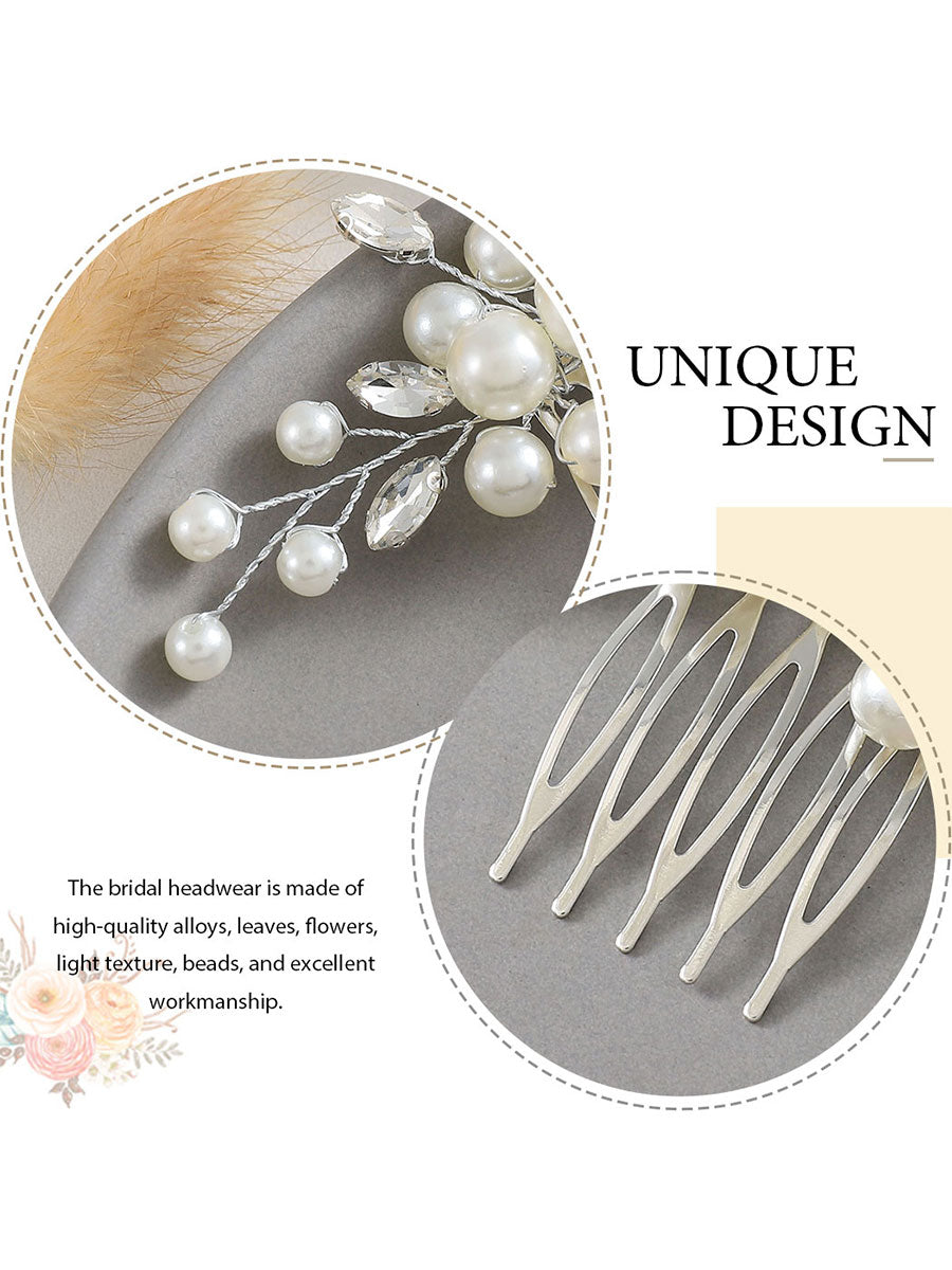 Sparkling Crystal and Pearl Hair Adornment