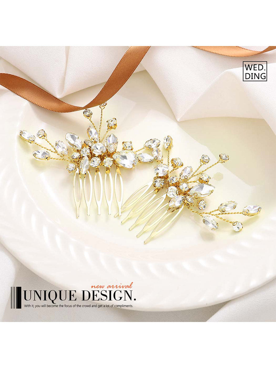 Gleaming Wedding Hairpins Adorned with Rhinestones