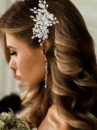 Silver Bridal Hair Comb with Pearls and Crystals