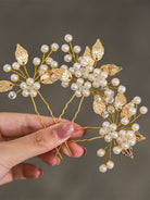 Leaf Pearl Bridal Hairpin Set