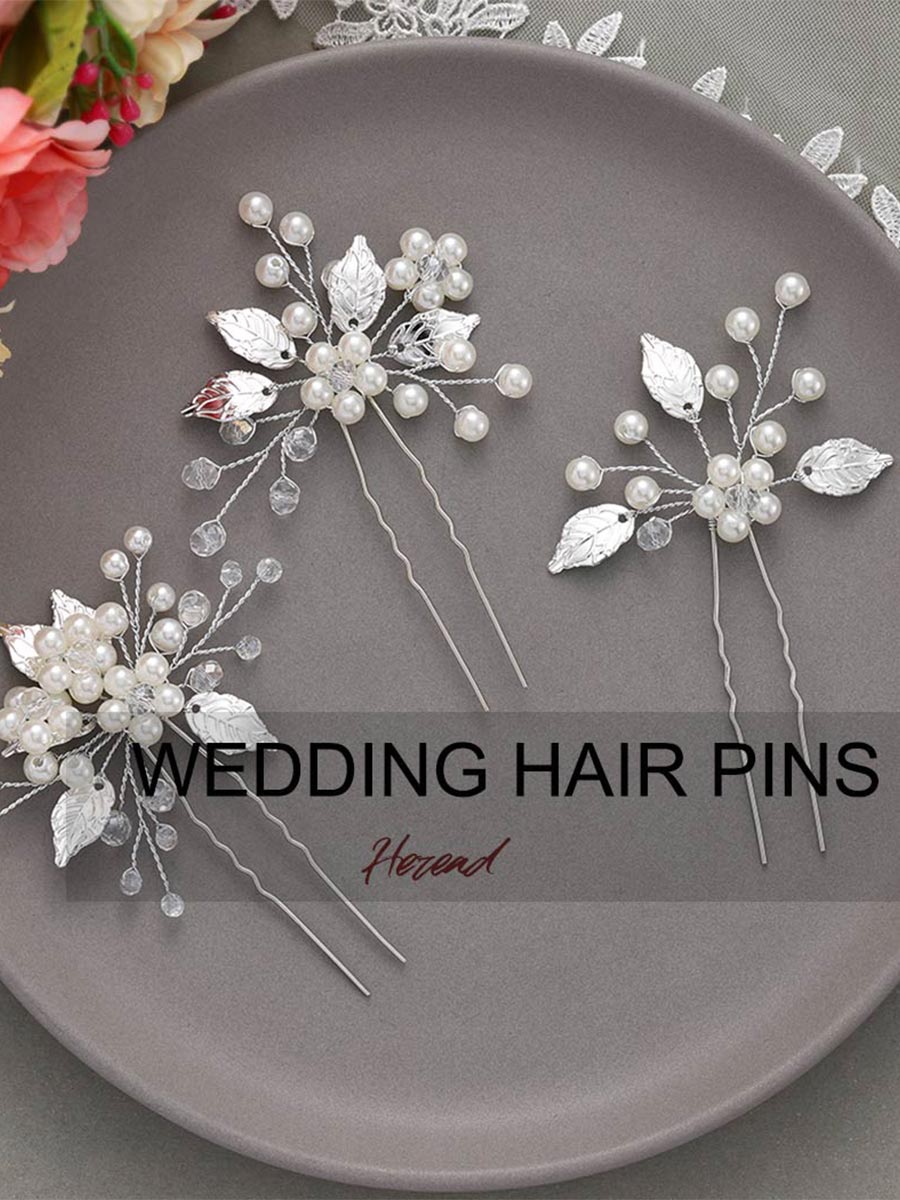 Elegant Leaf and Pearl Wedding Hair Ornaments