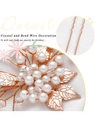 Delicate Leaf-Shaped Pearl Bridal Pins