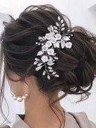 Silver Floral Crystal Hairpiece