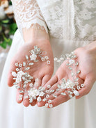 Silver Leaf and Pearl Bridal Headpiece