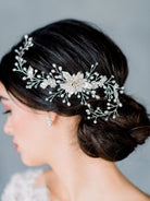 Silver Pearl Wedding Hair Garland