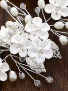 Bridal White Flower Crystal Hair Accessory