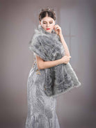 Cozy Bridal Fur Evening Shawl