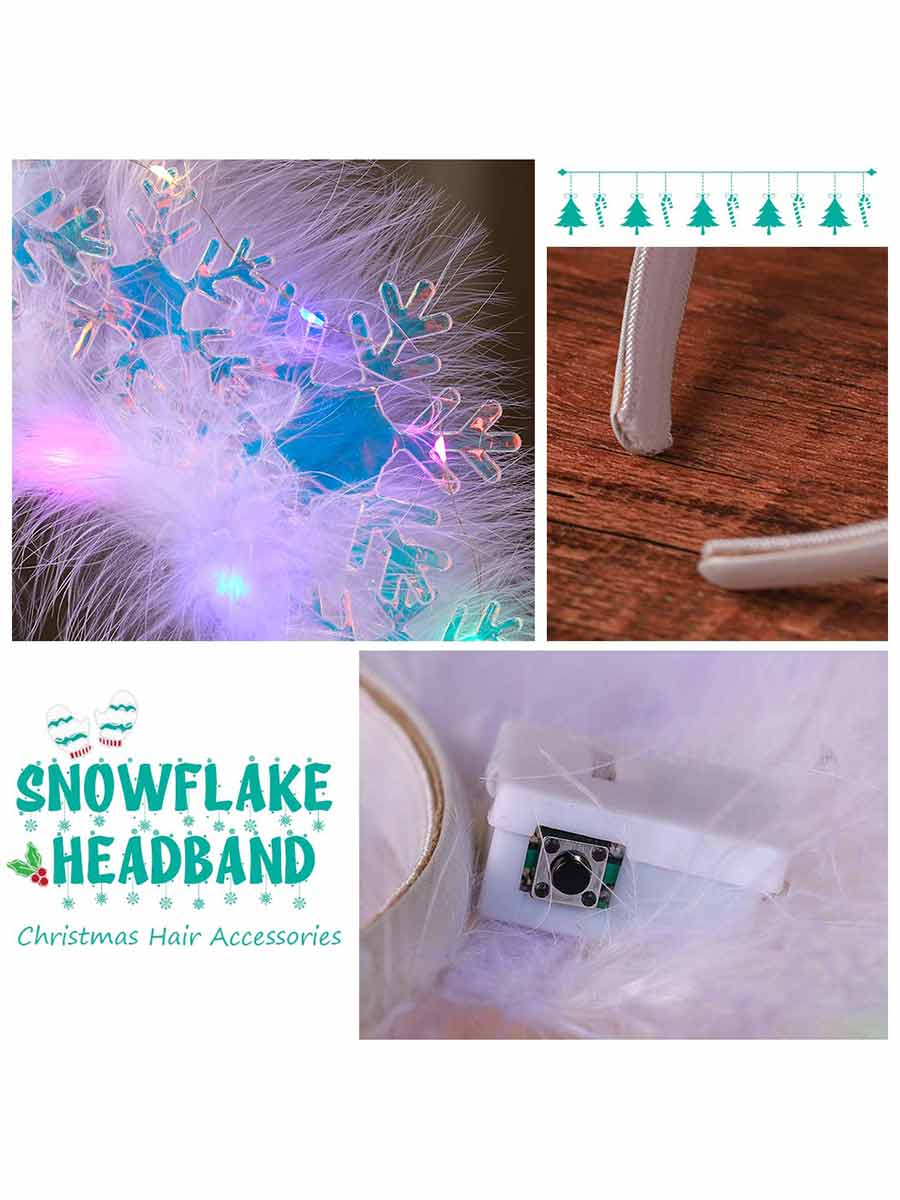 LED-Enhanced Snowflake Headband