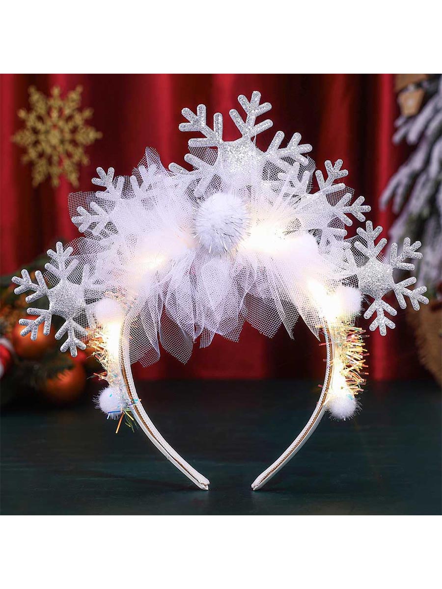 Snowflake-Themed Light-Up Headband for Holidays