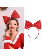 Festive Red Glitter Bow Hairband