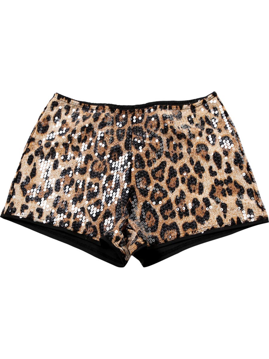 Sequin Leopard Print Shorts - Low-Waisted and Sexy