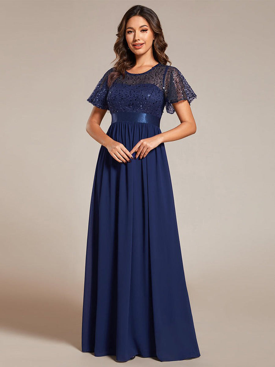 Sparkling Sequin Patchwork Elegant Evening Gown