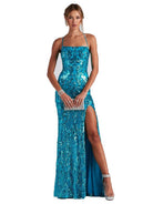 Elegant Off-the-Shoulder Sequin Gown with Slit for Evening Parties