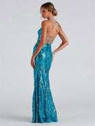 Sequin Off-Shoulder Slit Gown - Elegant for Evening Parties