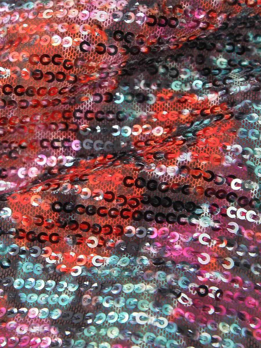 Spaghetti Strap Rose Sequin Dress - French Vintage Look