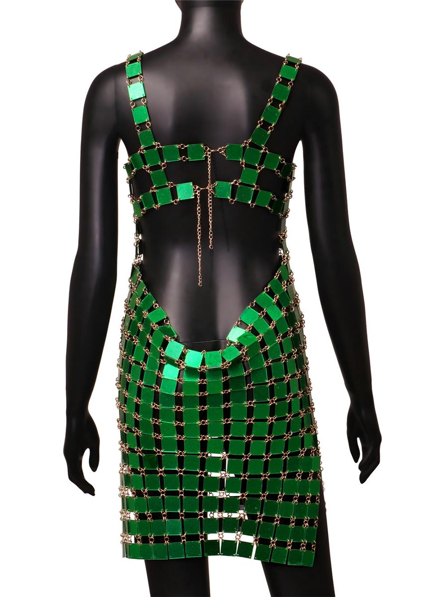 Casual Acrylic Sequin Club Style Dress