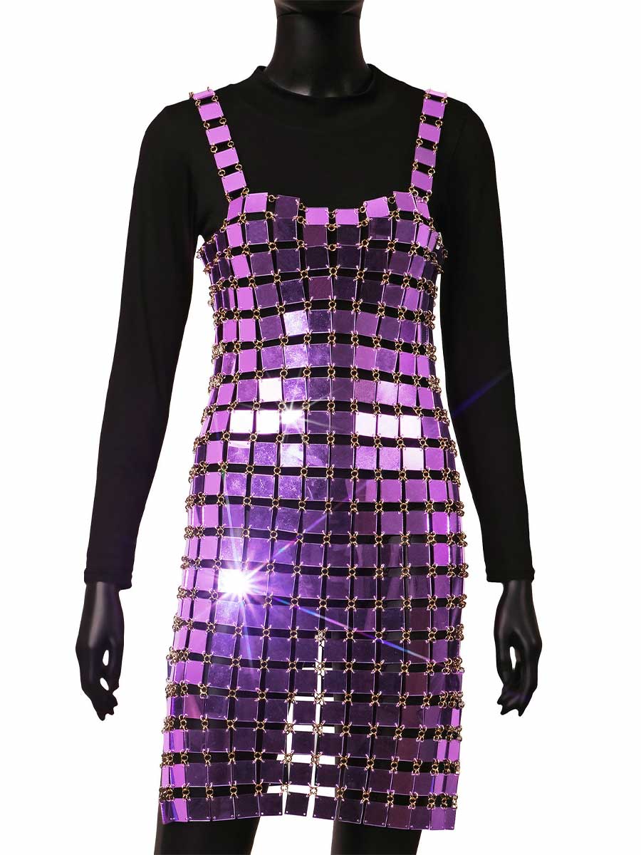 Sparkling Acrylic Sequin Dress for Club Wear