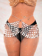 silver sparkly fringe skirt