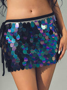 Black Iridescent sparkly mini skirt