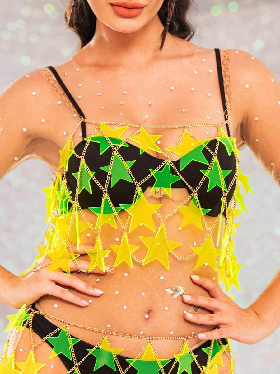 Star Sequin Suit - Top + Skirt Sequin Two Piece Outfits