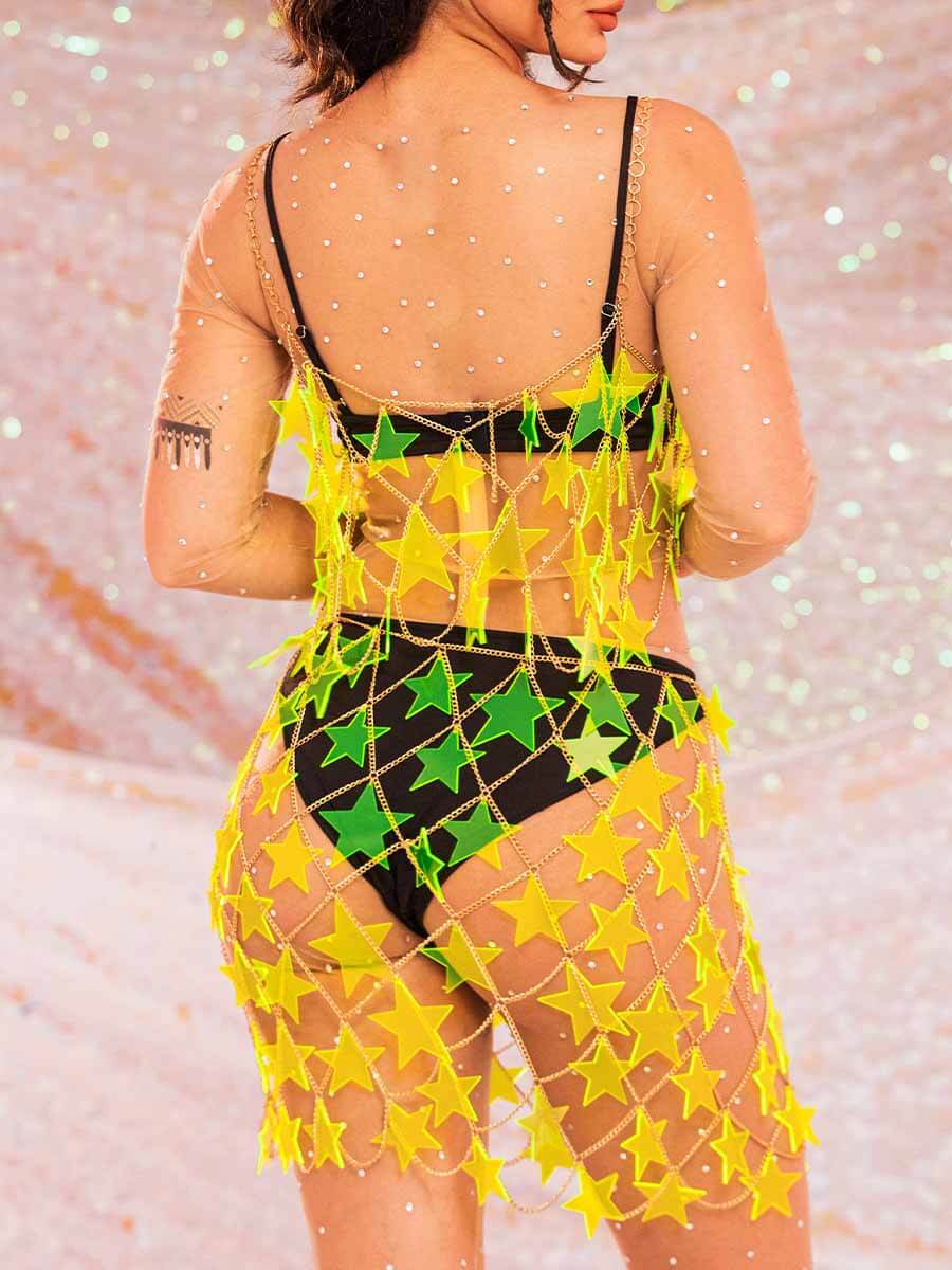 Sequin Star Top & Skirt Set