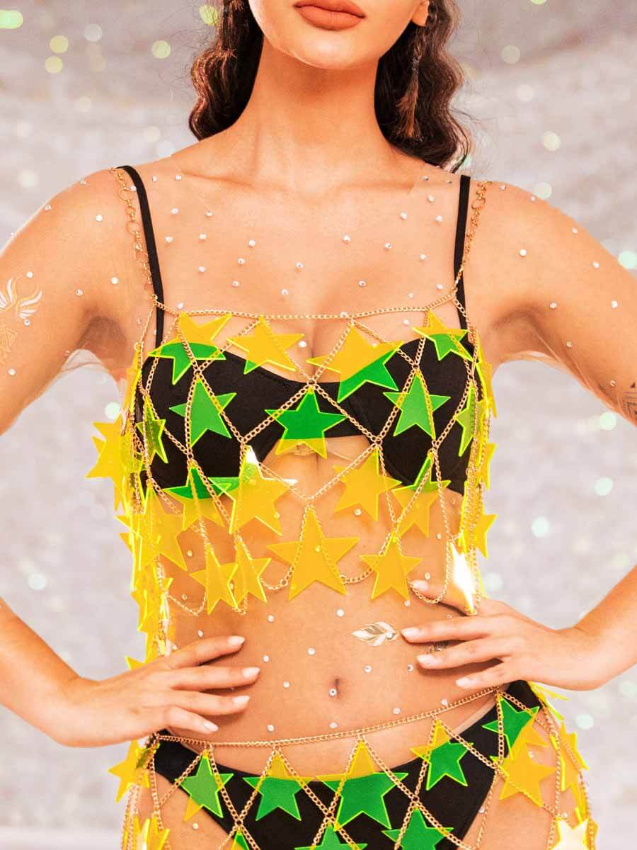 Star Sequin Skirt Suit