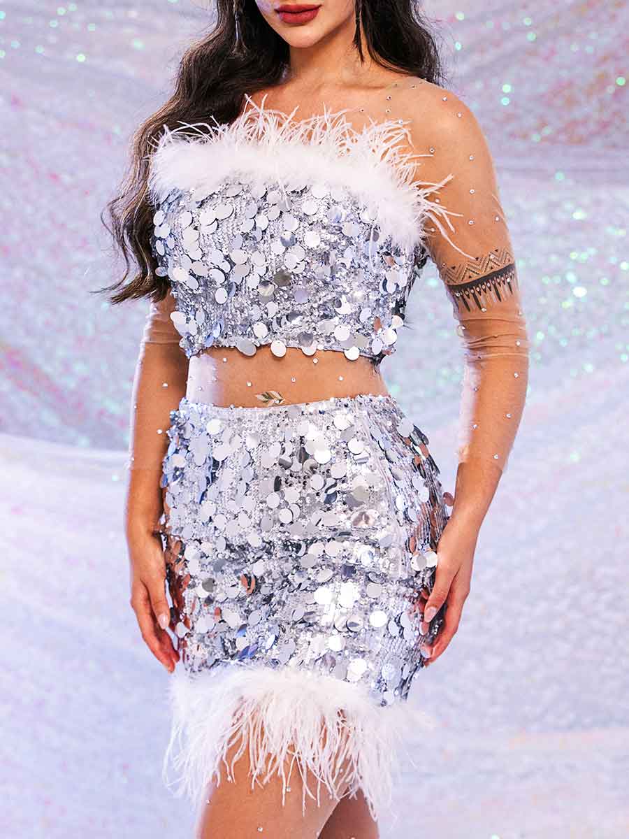 two piece set silver