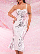 silver sparkly mermaid dress