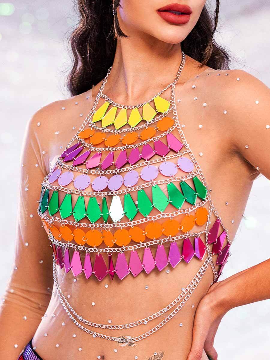 rainbow sequin tank top