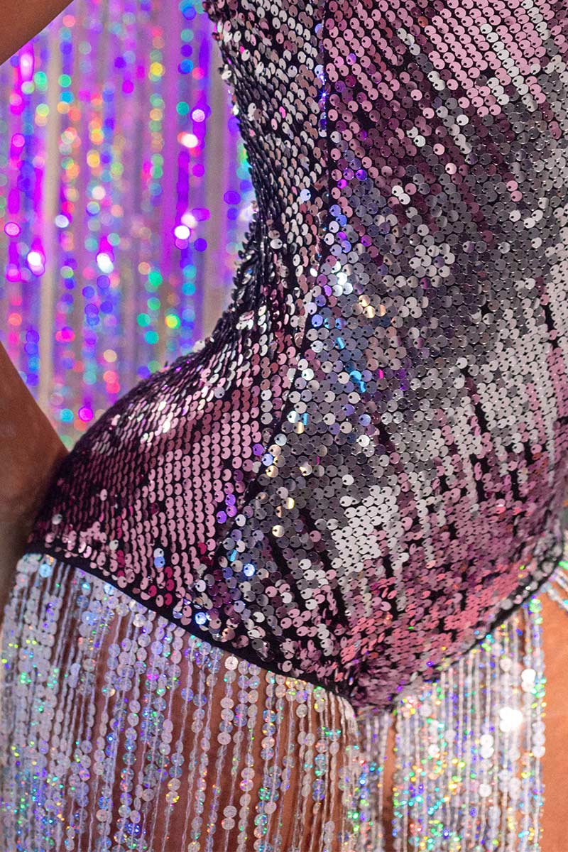 sequin tassel bodysuit